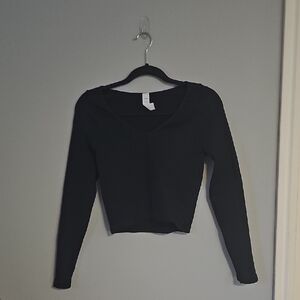 Navy Blue Vitality Synergy V-Neck Crop Top